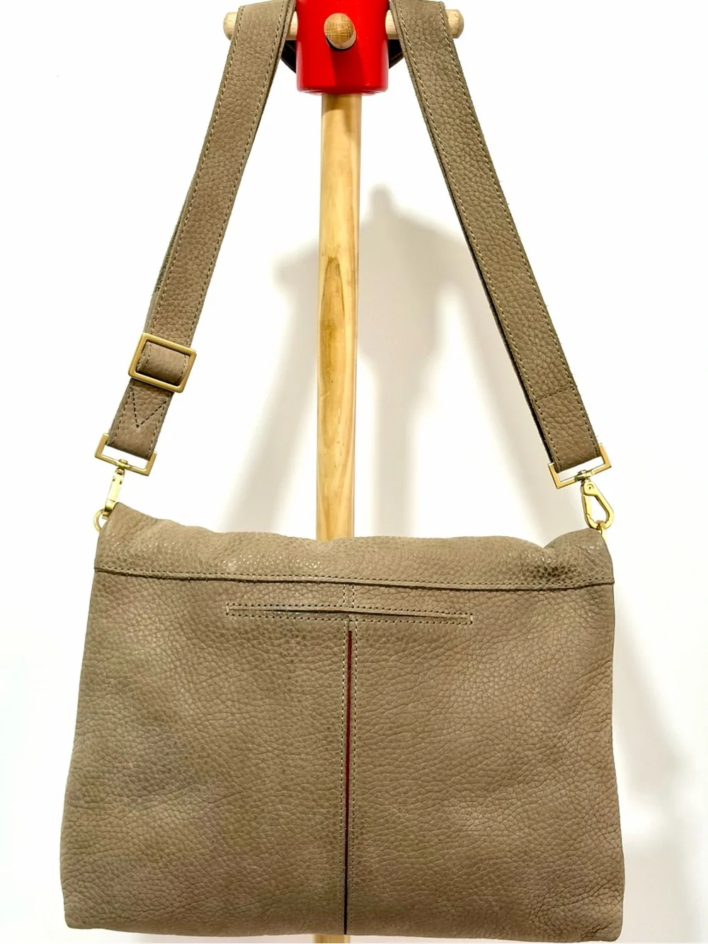 Hammitt VIP LG Crossbody Bag In Grey Natural Nubuck/Brushed Gold